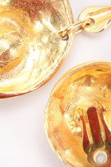 Recess Designer Consignment Vintage Signed Modernist Gold Oyster Collar Necklace & Earring Set