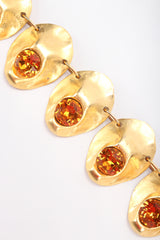 Recess Designer Consignment Vintage Signed Modernist Gold Oyster Collar Necklace & Earring Set