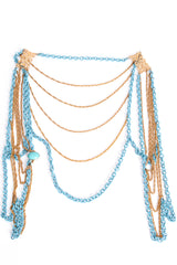 Vintage Draped Chain Harness Vest flat at Recess Los Angeles