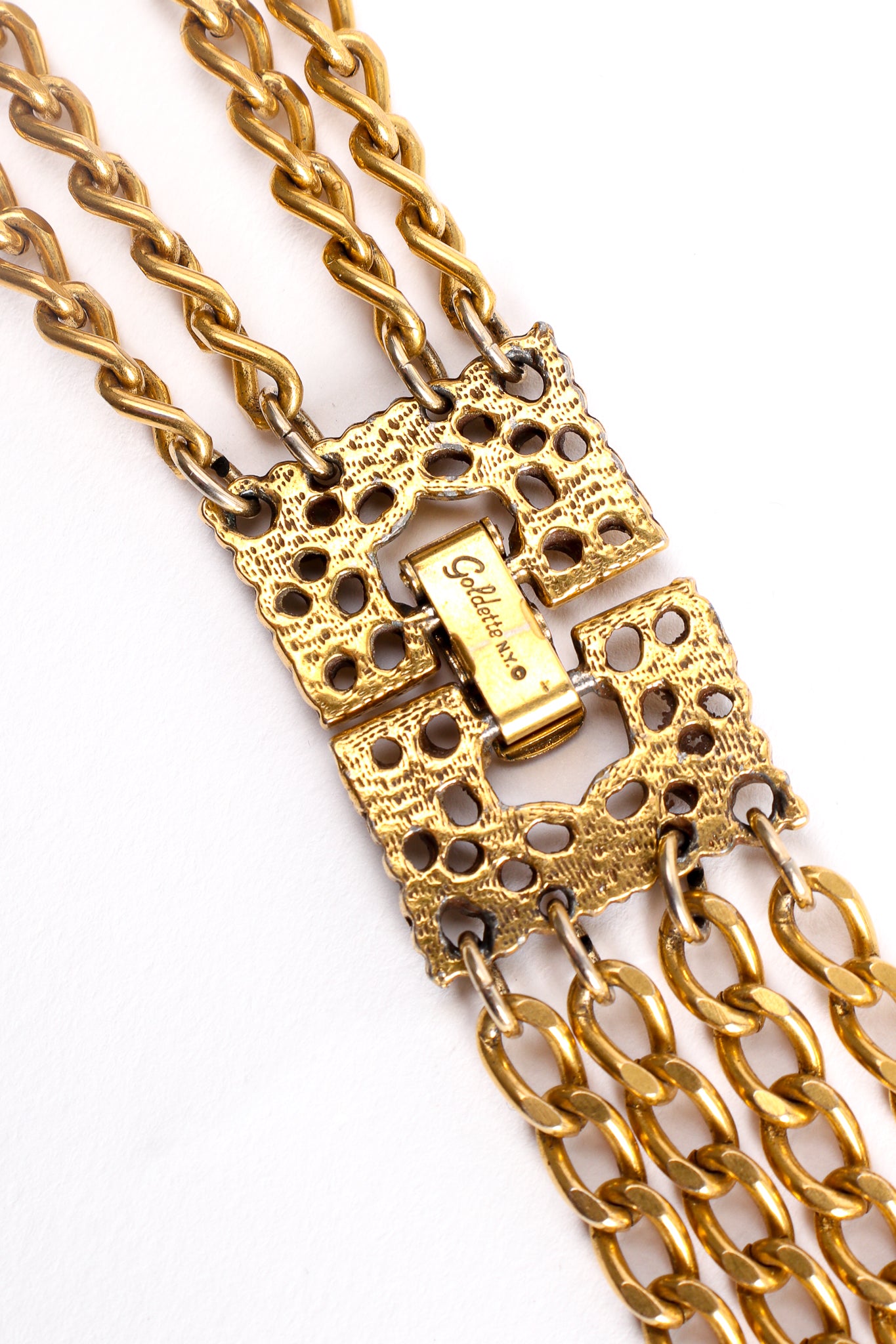 Vintage Goldette Multi-Strand Layered Coin Necklace signature at Recess Los Angeles