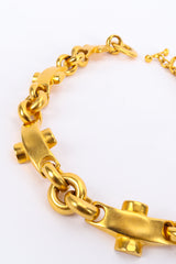 Vintage Unsigned Robert Lee Morris Industrial Stud Bar Link Collar II links close/discoloration @ Recess LA