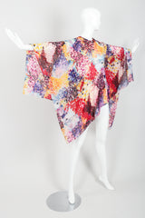 Vintage Rainbow Mosaic Poncho Angle at Recess LA