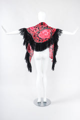 Recess Los Angeles Designer Consignment Vintage Gottex Floral Lace Sheer Chiffon Shawl Wrap