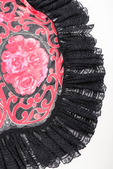 Recess Los Angeles Designer Consignment Vintage Gottex Floral Lace Sheer Chiffon Shawl Wrap