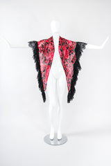 Recess Los Angeles Designer Consignment Vintage Gottex Floral Lace Sheer Chiffon Shawl Wrap