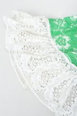 Vintage Greta Plattry for Teal Traina Butterfly Sleeve Frock Top & Skirt Set Crochet at Recess