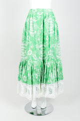 Vintage Greta Plattry for Teal Traina Butterfly Sleeve Frock Top & Skirt Set Front Skirt at Recess