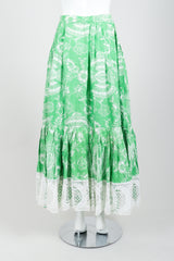 Vintage Greta Plattry for Teal Traina Butterfly Sleeve Frock Top & Skirt Set Back Skirt at Recess