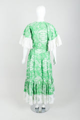 Vintage Greta Plattry for Teal Traina Butterfly Sleeve Frock Top & Skirt Set Back at Recess