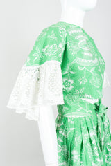 Vintage Greta Plattry for Teal Traina Butterfly Sleeve Frock Top & Skirt Set Angle Crop at Recess