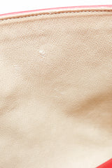 Vintage Gucci Red Flora Convertible Clutch scratch on lining at Recess Los Angeles