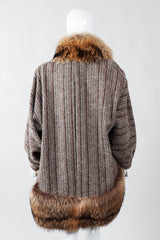 Vintage 70s Gucci Fur Trim Tweed Cocoon Coat on Mannequin, back at Recess Los Angeles