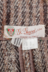 Vintage 70s Gucci label on tweed fabric