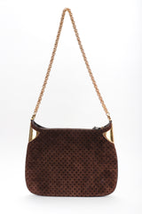 Recess Designer Consignment Vintage Gucci 1970s Suede Monogram Shoulder Bag Los Angeles Resale