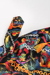 Recess Los Angeles Vintage Gucci Chain Print Silk Trench Shift Shirt Dress