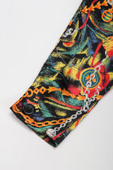 Recess Los Angeles Vintage Gucci Chain Print Silk Trench Shift Shirt Dress