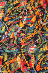 Recess Los Angeles Vintage Gucci Chain Print Silk Trench Shift Shirt Dress