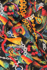 Recess Los Angeles Vintage Gucci Chain Print Silk Trench Shift Shirt Dress