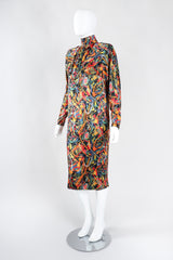 Recess Los Angeles Vintage Gucci Chain Print Silk Trench Shift Shirt Dress