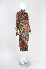 Recess Los Angeles Vintage Gucci Chain Print Silk Trench Shift Shirt Dress