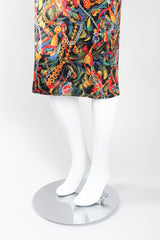 Recess Los Angeles Vintage Gucci Chain Print Silk Trench Shift Shirt Dress