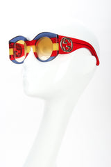 Recess Designer Consignment Gucci GG0177S Rounded Stripe Sunglasses Los Angeles Resale