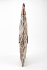 a Los Angeles Vintage Gucci Monogram Travel Shoe Tote Bag Coated Canvas Leather Handle Gold Letter Pressing