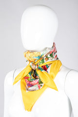 Recess Los Angeles Vintage Gucci I Continenti Magni Yellow Koala Flora Fauna Scarf