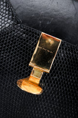 Vintage Gucci Lizard Leather Envelope Clutch Clasp Detail