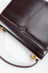 Vintage Gucci 70s Leather Logo G Clasp Satchel Handbag backside at Recess Los Angeles