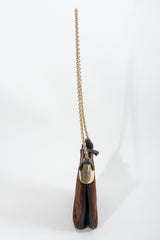 Vintage Gucci Brown Chenille Monogram Shoulder Bag Side1 at Recess Los Angeles