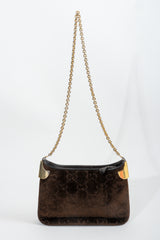 Vintage Gucci Brown Chenille Monogram Shoulder Bag Back at Recess Los Angeles