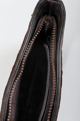 Vintage Gucci Brown Chenille Monogram Shoulder Bag interior at Recess Los Angeles