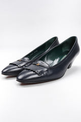 Recess Los Angeles Vintage Gucci Leather Fringe Flap Everyday Stacked Loafer Heels