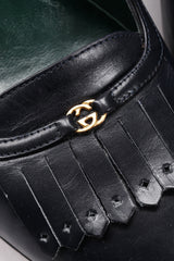 Recess Los Angeles Vintage Gucci Leather Fringe Flap Everyday Stacked Loafer Heels