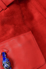 Vintage Gucci 1970s Suede Dionysus Trench Coat Stains on leather sleeve cuffs