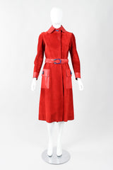 Vintage Gucci 1970s Suede Dionysus Trench Coat on Mannequin Front at Recess Los Angeles