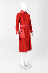 Vintage Gucci 1970s Suede Dionysus Trench Coat on Mannequin Side at Recess Los Angeles