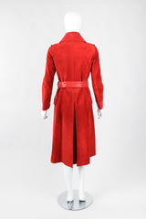 Vintage Gucci 1970s Suede Dionysus Trench Coat on Mannequin Back at Recess Los Angeles