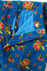 Gucci 2017 Pre-Fall Floral Cropped Corduroy Pant zip fly and waist lining details @ Recess LA