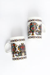 Vintage Gucci Gilded Floral Signed Mugs (Set of 2) flat front @ Recess LA