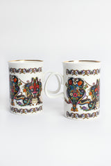 Vintage Gucci Gilded Floral Signed Mugs (Set of 2) creative front @ Recess LA