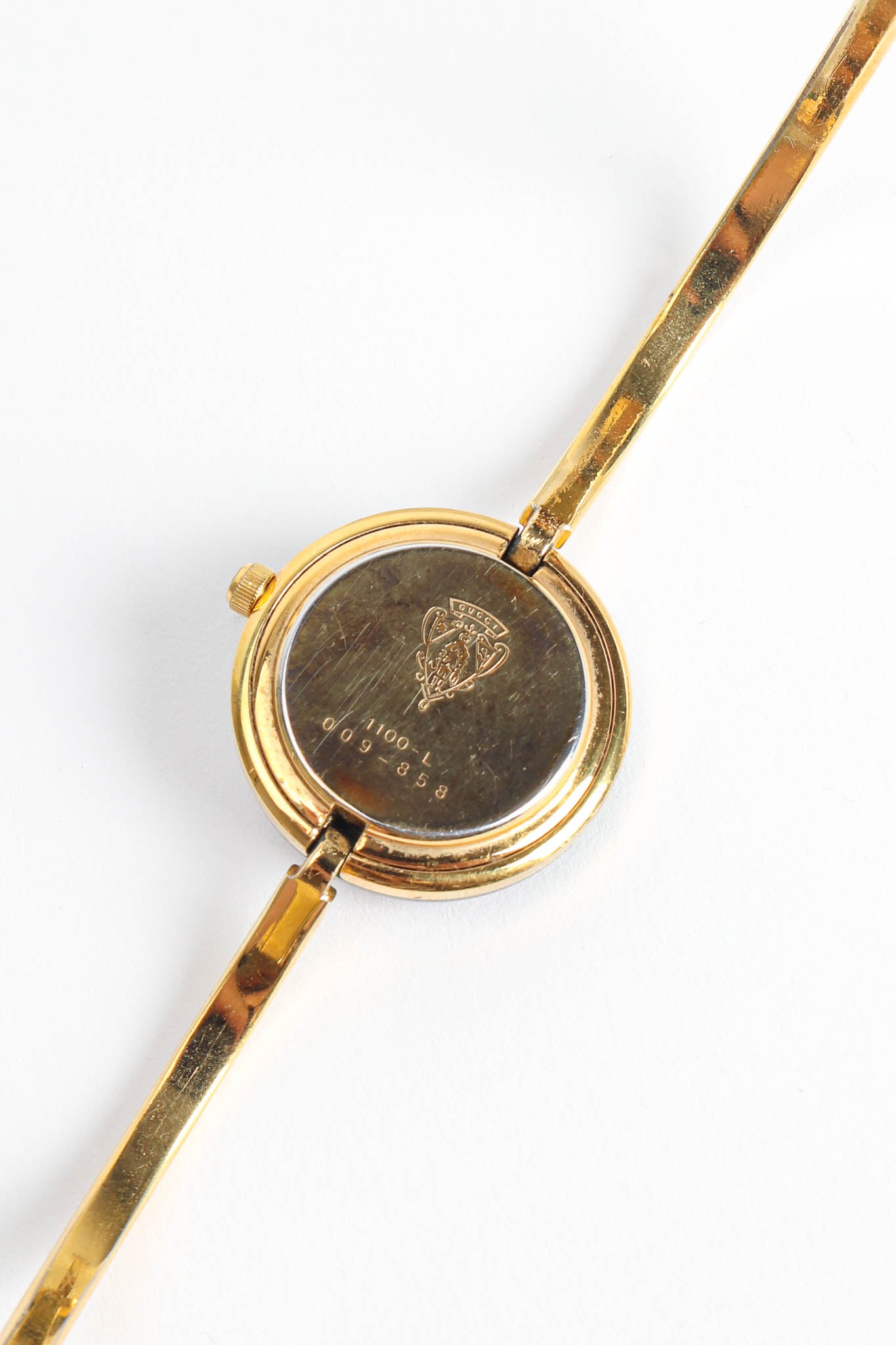 Vintage Gucci 17 Bezel Bracelet Watch Set reverse signed @ Recess Los Angeles