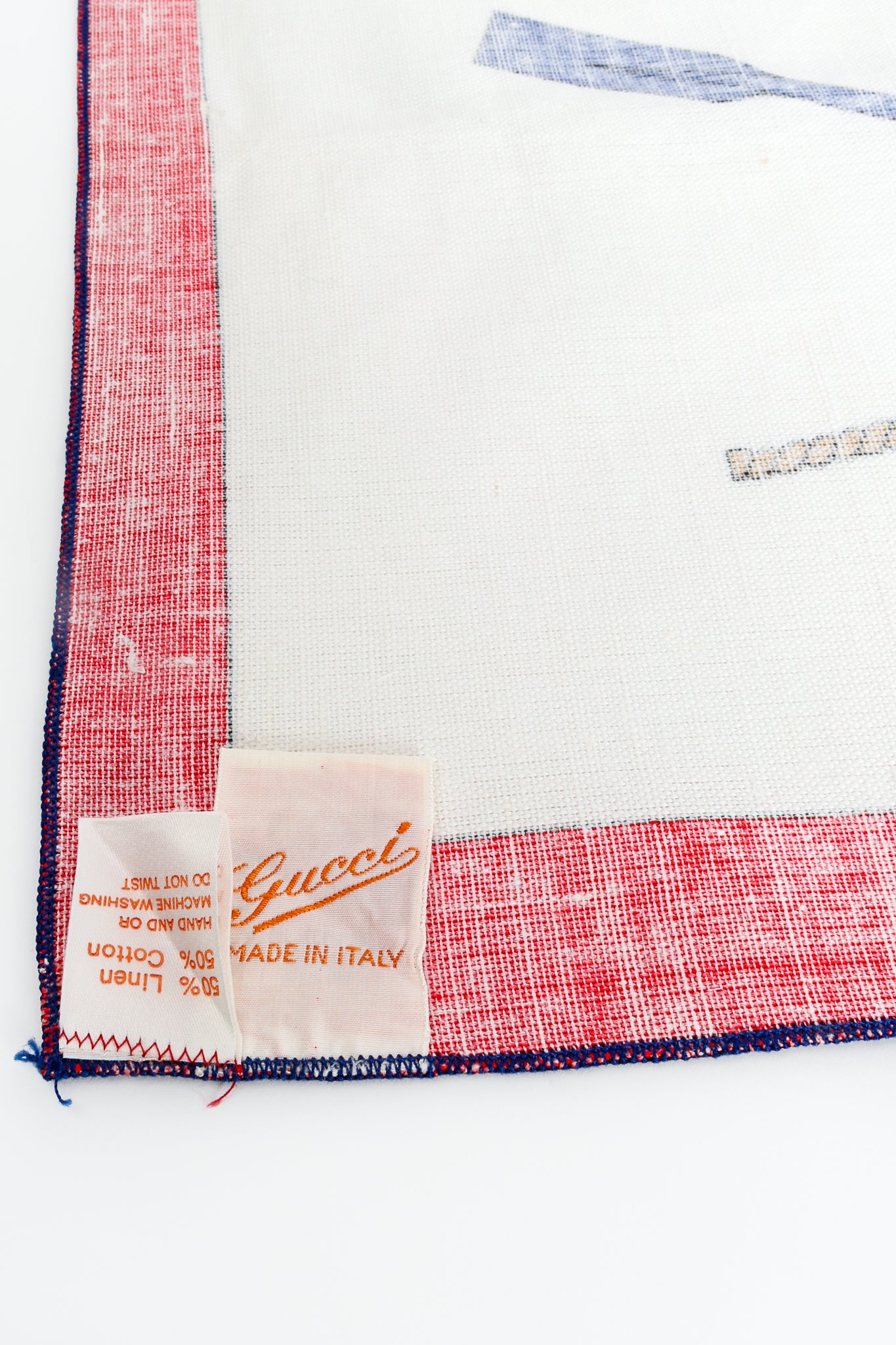 Vintage Gucci Linen Nautical Tablecloth Placemat Napkin Set label at Recess Los Angeles