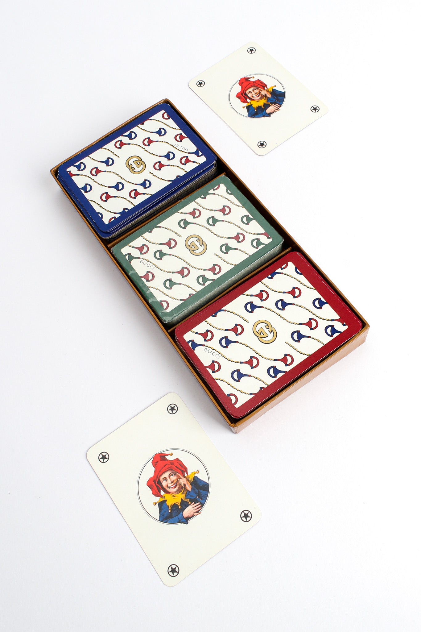 Vintage Gucci 3 Deck Signed Playing Card Boxed Set decks/Joker cards @ Recess LA