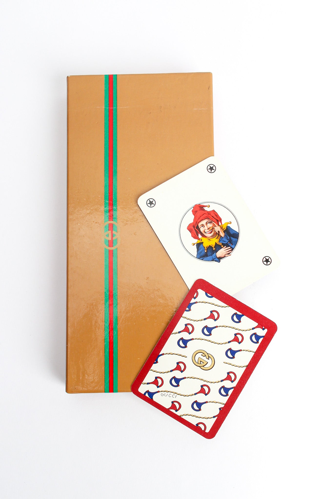 Vintage Gucci 3 Deck Signed Playing Card Boxed Set box/cards close @ Recess LA