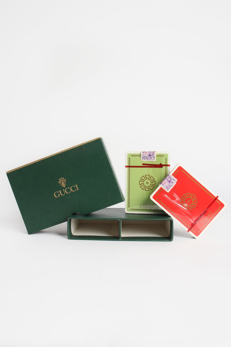 Vintage Gucci New In Box Unopened Red & Green Playing Card Set at Recess Los Angeles