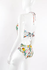 Vintage Gucci Flora Print Maillot Swimsuit on Mannequin back crop at Recess Los Angeles