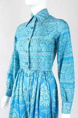 Recess Los Angeles Designer Consignment Vintage Gumps San Francisco Paisley Silk Shirtwaist Dress