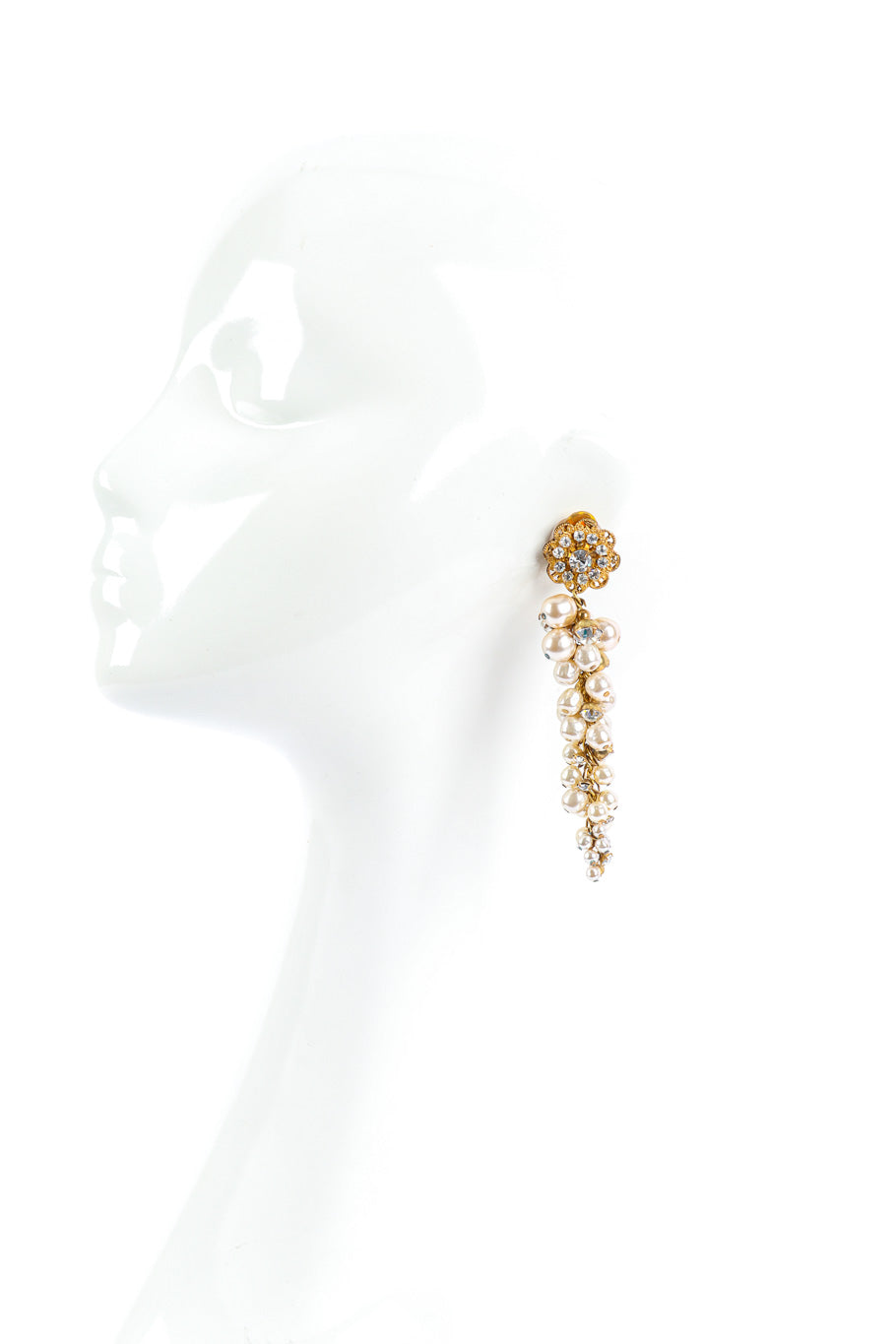 Miriam Haskell drop earrings on mannequin @recessla